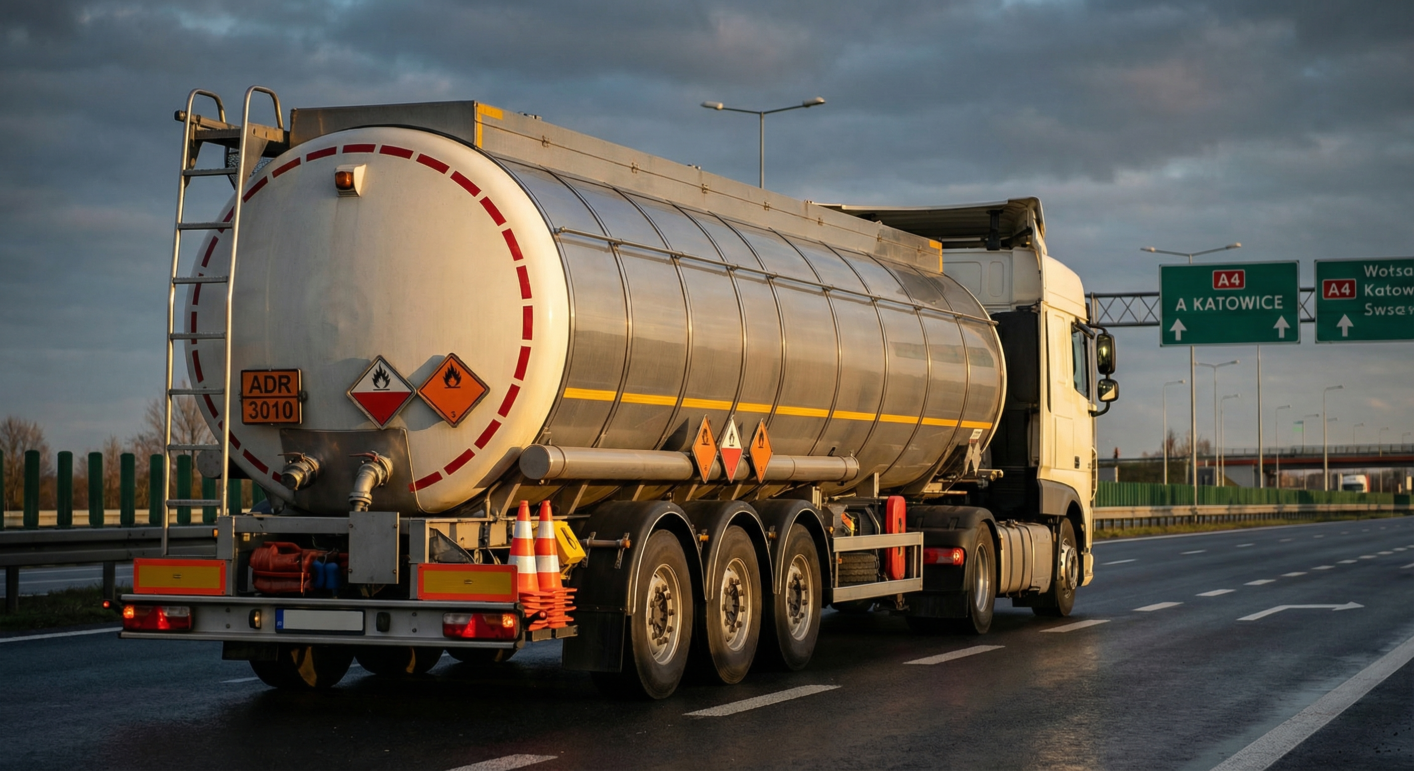 Transport ADR - cysterna z oznaczeniami